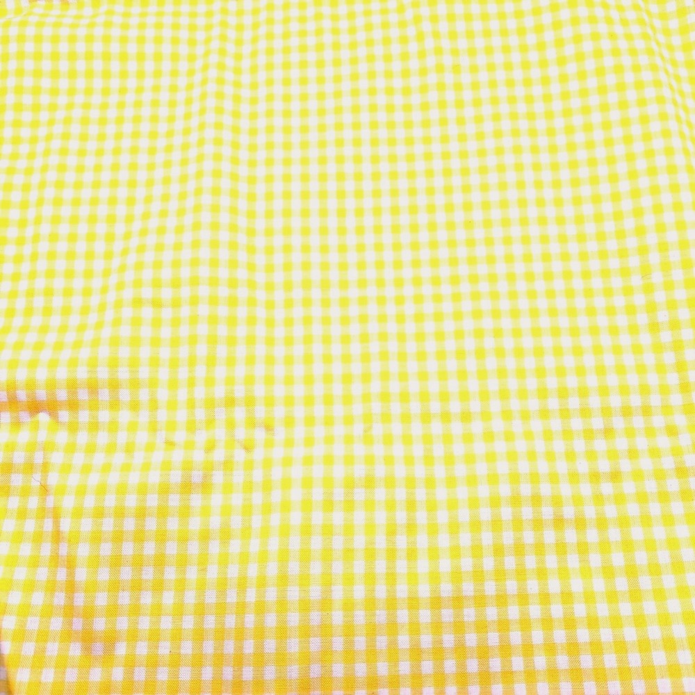 Vintage Yellow Gingham Fabric 4Yards Craft Sewing Quilting Home‎ Decor - Picture 3 of 6